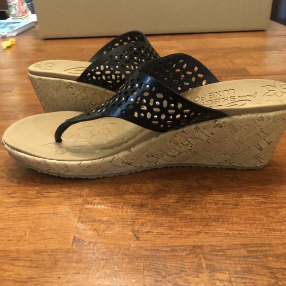 NEW Skechers Cali Beverlee - Pier Stroll Sandals Thongs Flip Flops Black Size 10 - Picture 7 of 11